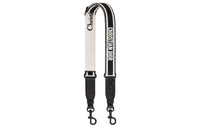 DIOR Embroidery With Calfskin Bag Strap Unisex Black & White