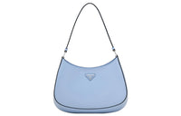 PRADA Leather Shoulder Bag Women's Sky Blue