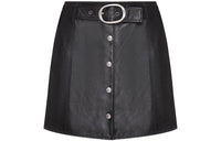 SAINT LAURENT Leather Short Skirts Women's Black