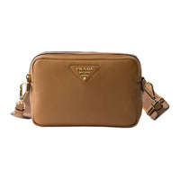 PRADA Leather Shoulder Bag Trumpets Women's Caramel