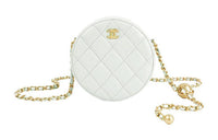 CHANEL Sheepskin Round Bag Handheld Shoulder Bag Crossbody Bag Regular Women's Light Gray