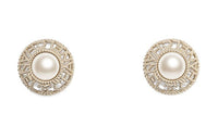 CHANEL 2019 Silver Plated Pearl Push Back Costume Earrings