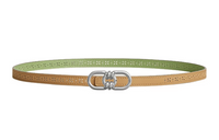 HERMES Double-Sided Iconic Plaisanc Leather Belts Women's Khaki Width: 1.3cm