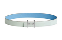 HERMES Leather Belts Women's Dusty Blue/Sky Blue