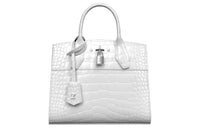 LOUIS VUITTON CITY STEAMER Crocodile Leather Handbag Small Size Women's White