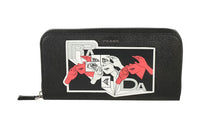 PRADA Calfskin Wallet Men's Black