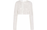 MIU MIU Crop Tops Women's Silver Gray
