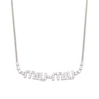 MIU MIU Crystal Metal Necklaces Women's Silver