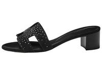 HERMES Rubber Sole Slip-Resistant Stylish Sandals Women's Black
