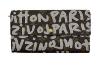 LOUIS VUITTON PVC Coated Canvas Wallet Unisex Brown & Silver