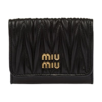 MIU MIU Leather Card Holder, Wallet Women's Black