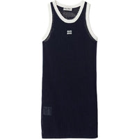 MIU MIU SS24 Sleeveless Dress Women's Blue White