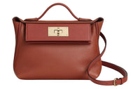 HERMES 24/24 Evercolor With Swift Calfskin Handbag Shoulder Bag Mini Women's Copper Red