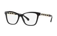 CHANEL Plastic Irregular Shape Eyeglass Frames Women's Black