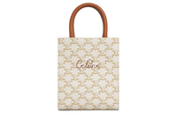 CELINE Cabas Cow Leather Handbag, Shoulder Bag, Crossbody Bag Mini Women's Candy/White