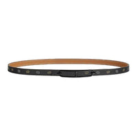 HERMES Calfskin Leather Belts Women's Black Width 1.3CM