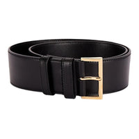 PRADA Metal, Enamel, Leather Belts Men's Black Width 2.5CM