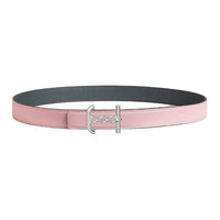 HERMES Calfskin Leather Belts Women's Pink Width 2.4CM
