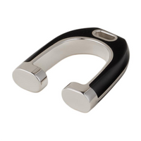 HERMES Palladium-Plated Clip-On Earrings Unisex Black