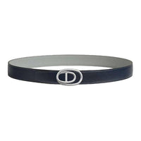 HERMES Calfskin Leather Belts Unisex Blue Sea/Gray Sea Width: 3.2cm