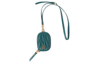 MIU MIU Matelassé Nappa Leather Clutch Mini Women's Lagoon Blue