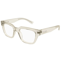 SAINT LAURENT Recycled Acetate Irregular Shape Eyeglass Frames Men's Beige