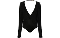 SAINT LAURENT V-neck Fine-knit Bodysuit