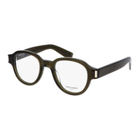 SAINT LAURENT Acetate Recycling Oval Eyeglass Frames Unisex Green