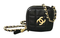 CHANEL Lambskin Shoulder Bag Crossbody Bag Women's Black