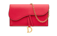 DIOR Saddle Sheepskin Saddle Bag Shoulder Bag Crossbody Bag Wallet Women's Red