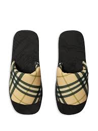 Burberry Checkered Trek Slides In Grain (Unisex)