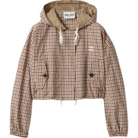 MIU MIU Vichy-Check Drawstring Jacket