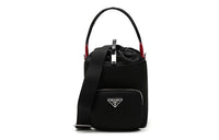 PRADA Nylon Fabric Bucket Bags One Shoulder Handbags Women's Black