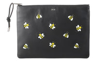 DIOR ×KAWS Collaboration Leather Clutch Large Size Men's Black