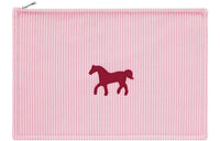 HERMES Cotton Storage Bag Clutches Large Size Women's Pink