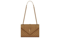 SAINT LAURENT Leather Envelope Bag, Portable Crossbody Bag, Shoulder Bag Women's Yellow