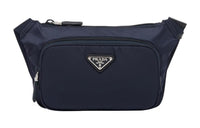 PRADA Re Nylon And Saffiano Leather Shoulder Bag Navy