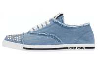 MIU MIU Low Top Stylish Skateboarding Shoes Women's Blue