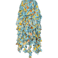 LOUIS VUITTON 1AFUR6 Carnation Print Ruffle Skirt