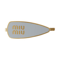 MIU MIU Metal, Enamel Hair Clips Women's Pearl Gray