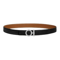 HERMES Calfskin Leather Belts Unisex Black/Gold Width: 2.4cm
