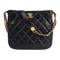 CHANEL Grain Embossed Cow Leather Shoulder Bag, Crossbody Bag Regular Women's Black