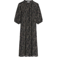 CELINE FW24 Short-Sleeved Dresses Women's Black Vanilla Color