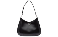 PRADA Leather Shoulder Bag Women's Black