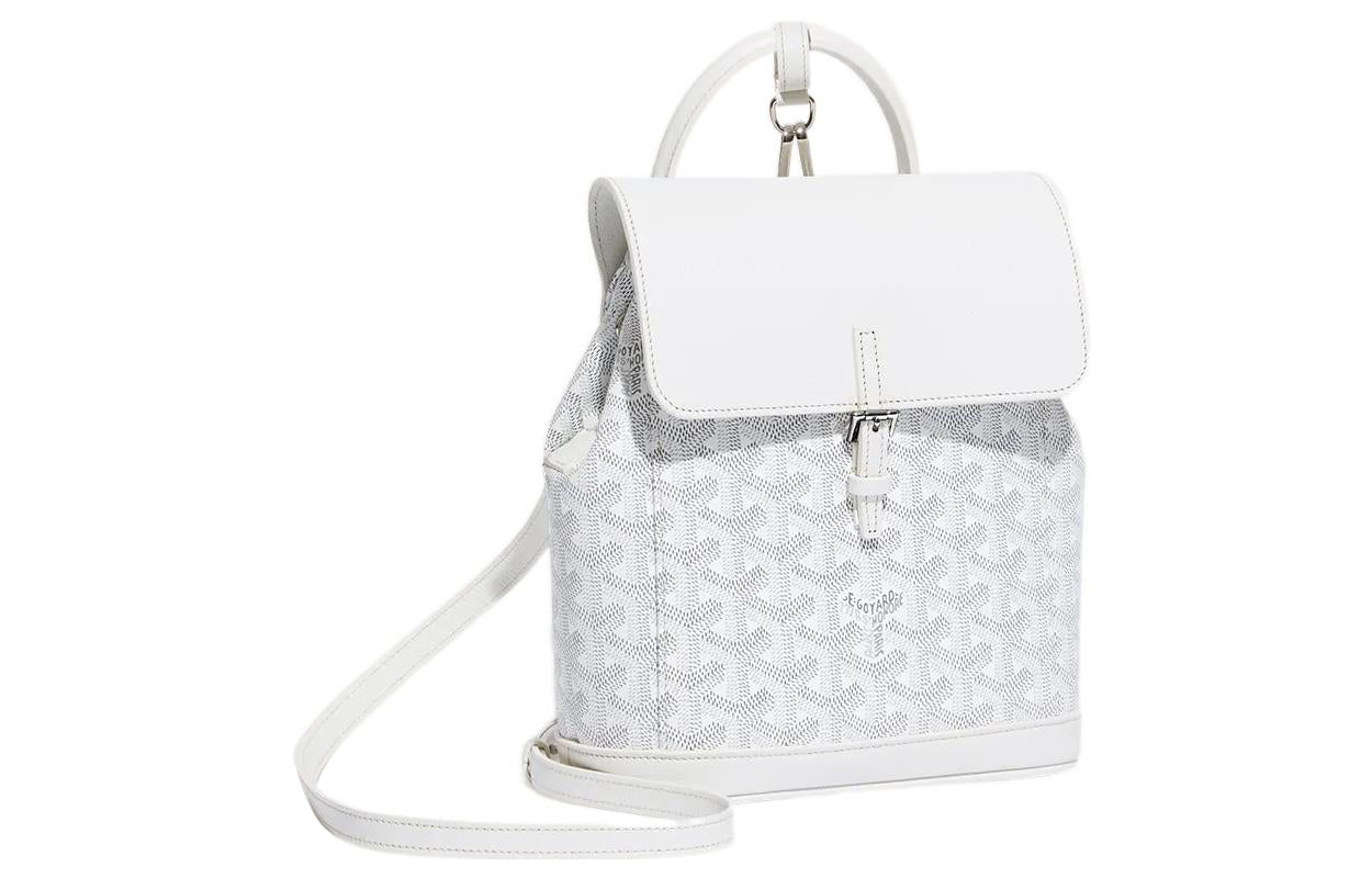 GOYARD Alpin Canvas With Leather Backpack Mini Unisex White
