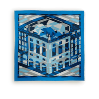 HERMES Silk Silk Scarves Men's Blue