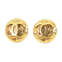 CHANEL 1997 Plated Cc Round Clip On Earrings Costume Earrings