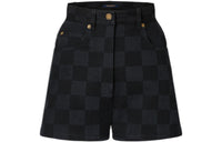 LOUIS VUITTON Damier Graphite Denim Mini Shorts