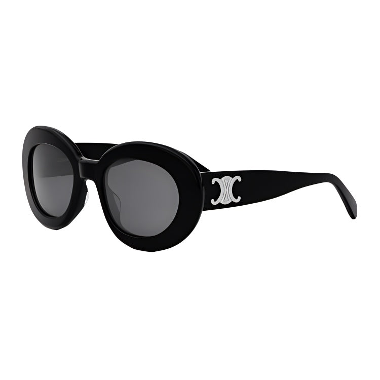 CELINE Acetate Oval Sunglasses Men's Black
