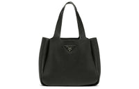 PRADA Leather Basket Bag Tote Bag Shopping Bag Handbag Women's Black